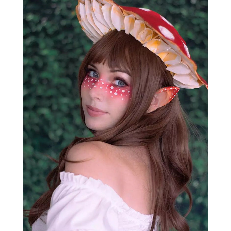 "BROWN AIR BANGS FLUFFY LONG CURLY" WIG  H041903