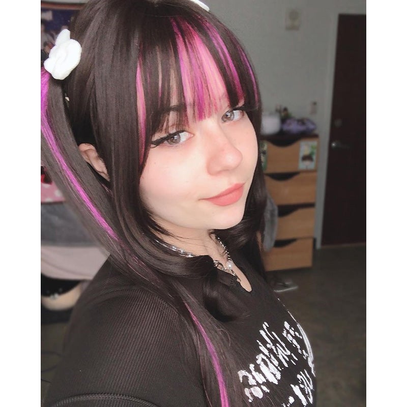 LOLITA BLACK PURPLE PONYTAIL STRAIGHT WIG UB2809