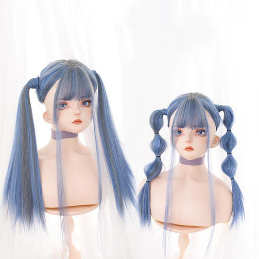 "LOLITA BLUE GRAY LONG STRAIGHT" WIG N080502