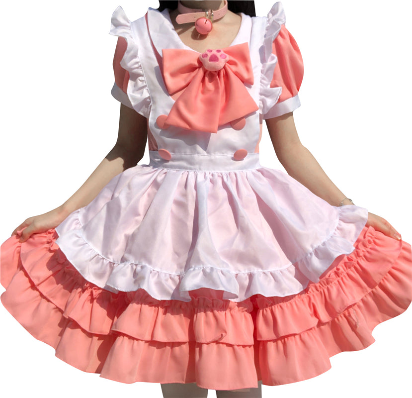"LOLITA CUTE CAT PAW BOW PINK MAID" OUTFIT N022408