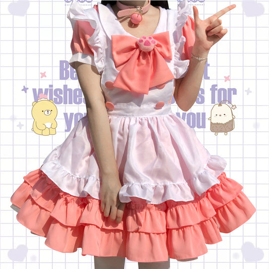 "LOLITA CUTE CAT PAW BOW PINK MAID" OUTFIT N022408