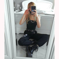 [@julia.aaa.black] "BLACK EMBROIDERED DRAGON" CASUAL PANTS K081002REVIEW