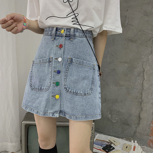 "COLOR BUTTON" SKIRT S031205