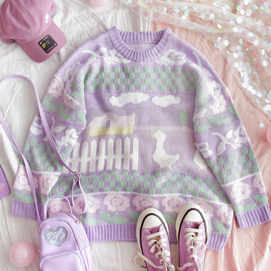 “CUTE DUCK” SWEATER W110706