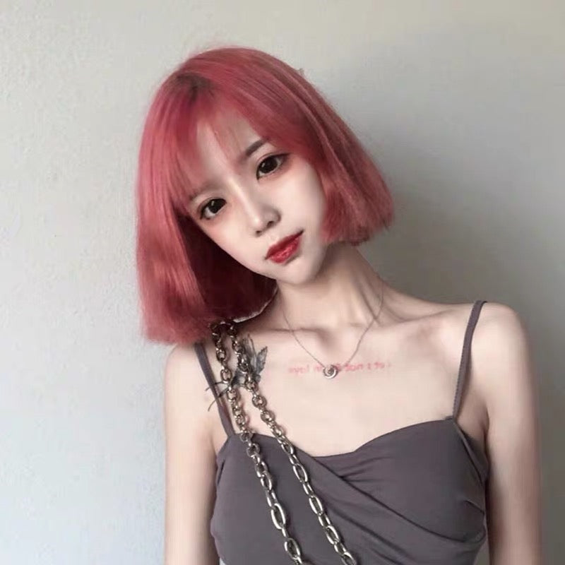 "Cute Pink Pink" Short Straight Wig S033006