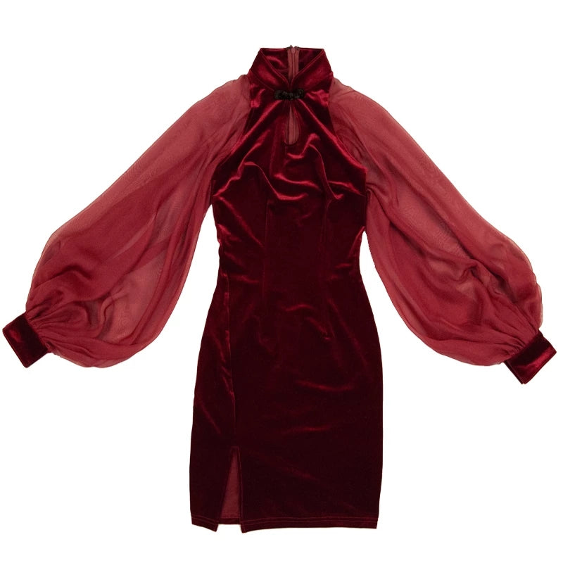 “RED/BLACK CHEONGSAM” DRESS W110802REVIEW