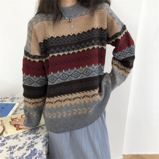 “GEOMETRIC FIGURE” SWEATER W112019
