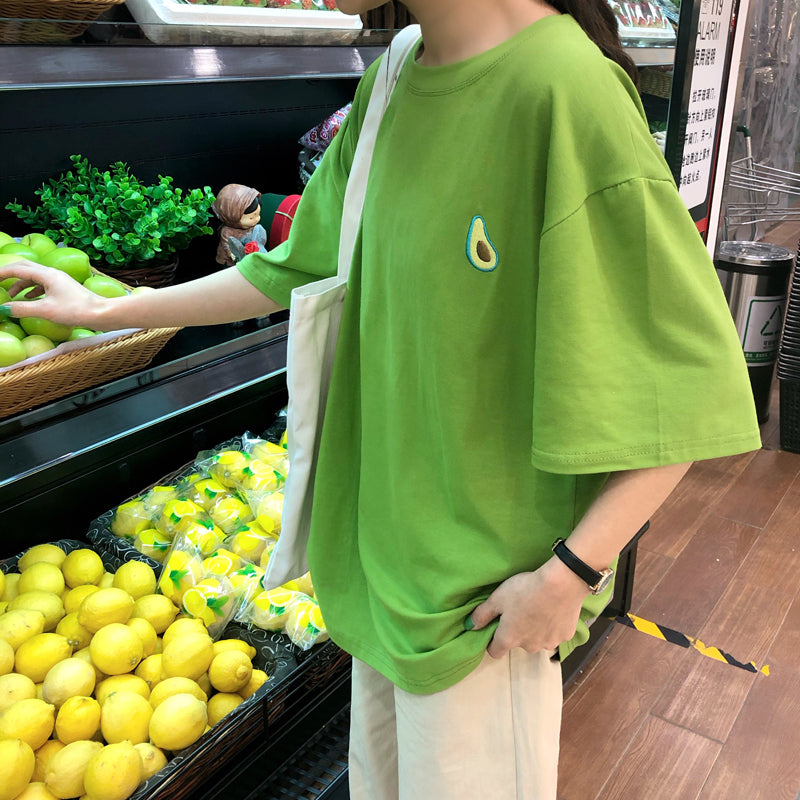 "FRUIT EMBROIDERED" LOOSE T-SHIRT K031901