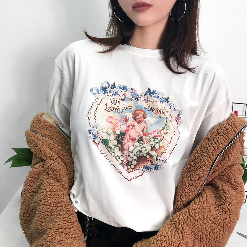 [@f.oxbaby] “LOVE LOVE ANGEL” T-SHIRT W041201REVIEW