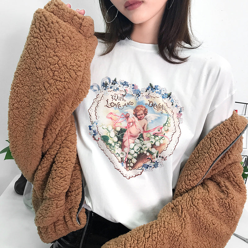 [@f.oxbaby] “LOVE LOVE ANGEL” T-SHIRT W041201REVIEW