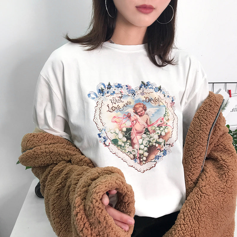 [@f.oxbaby] “LOVE LOVE ANGEL” T-SHIRT W041201REVIEW
