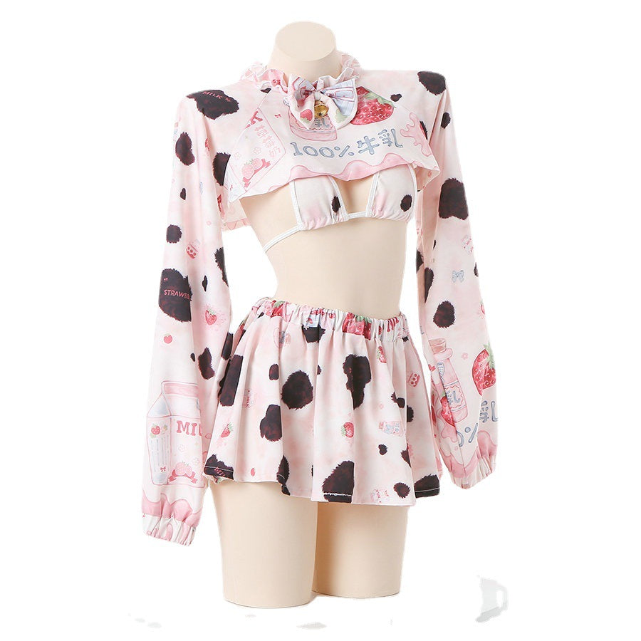 Harajuku Strawberry Milk Cute Nightdress Maid Uniform Set UB6288