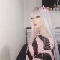[@pajerok] "GRADIENT BROWN BLUE PINK" LONG ROLL WIG K102308REVIEW