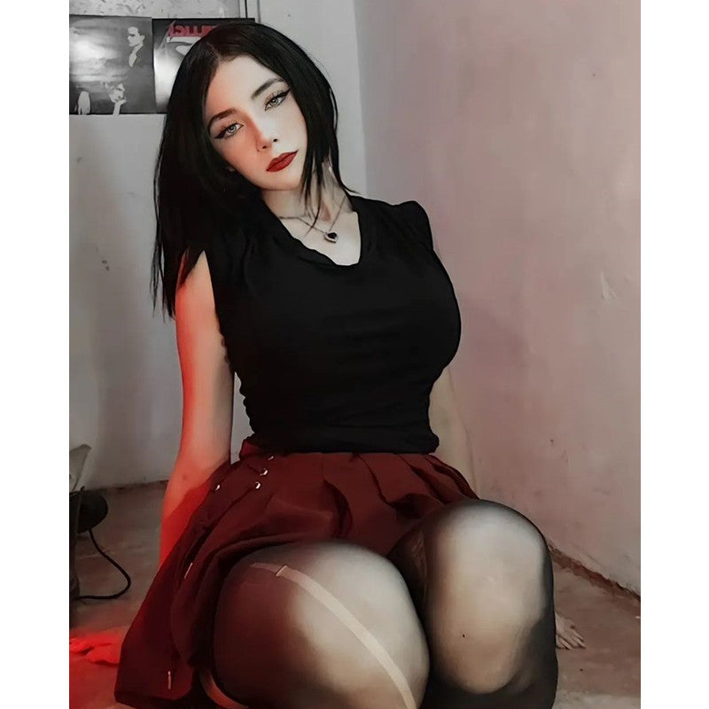 [@cooper_is_dead] "PURE COLOR TIE PLEATED" SKIRT N102805