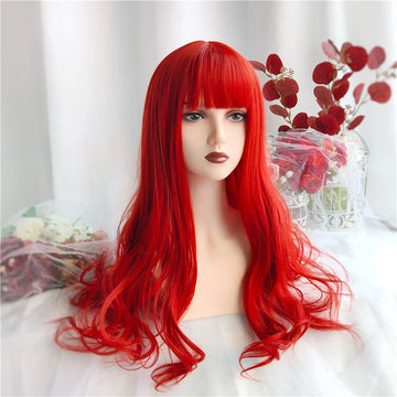 Aries | Red Long Curly Wig UZ9126