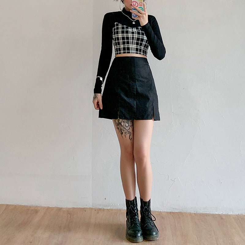 [@lou.von.bright] "BLACK PLAID" VEST + T-SHIRT N111101