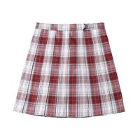 "JK RED AND PLAID PLEATED" SKIRT N051904