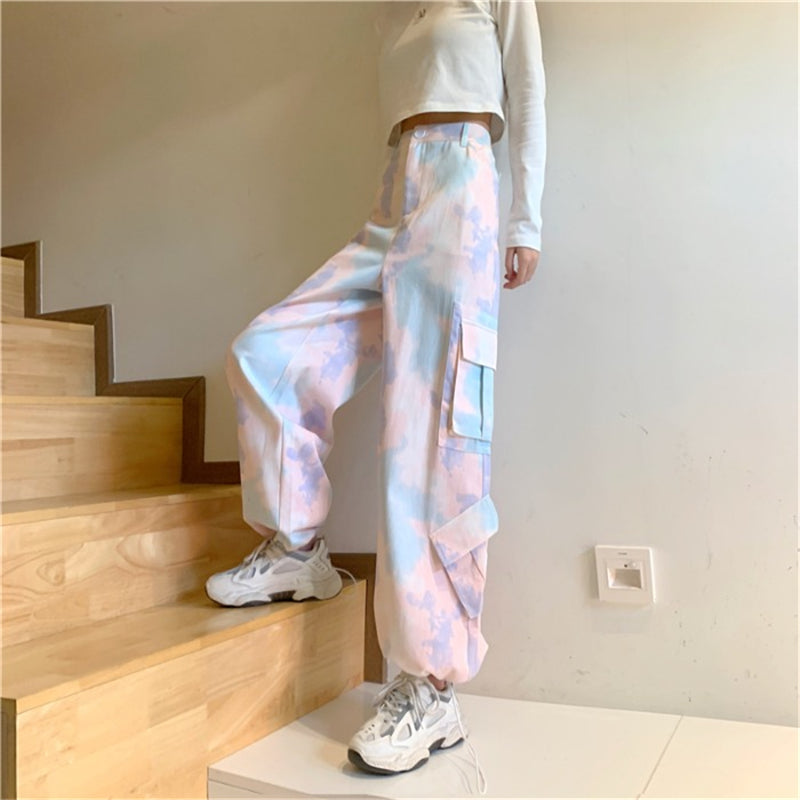 "PINK BLUE PURPLE TIE-DYE" PANTS N050605