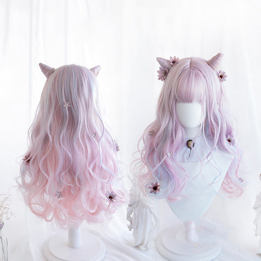 "LOLITA DREAMY PINK BLUE LONG CURLY" WIG N110206