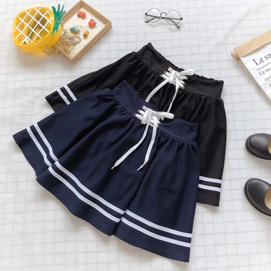 NAVY PURE COLOR STRAPPY SKIRT UB2642