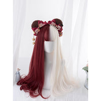 [@oxdessyxo] "LOLITA RED  WHITE LONG STRAIGHT / CURLY" WIG N082511