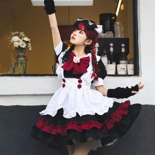 LOLITA BLACK RED LITTLE DEVIL MAID OUTFIT UB2780