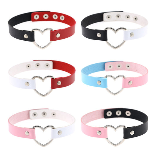 "DOUBLE COLOR STITCHING LOVE" CHOKERS N042401
