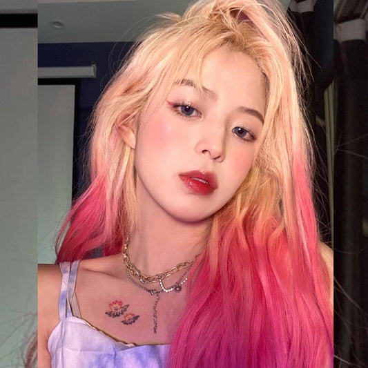 "LINEN GOLD PINK GRADIENT LONG STRAIGHT" WIG N101408