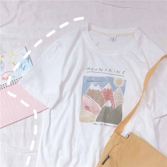 "HAND DRAWN MOUNTAINS" T-SHIRT S031801