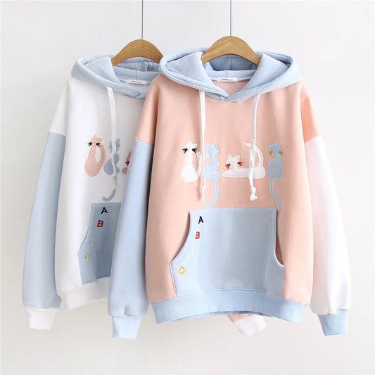 "FOUR CUTE KITTEN" HOODIES N110204