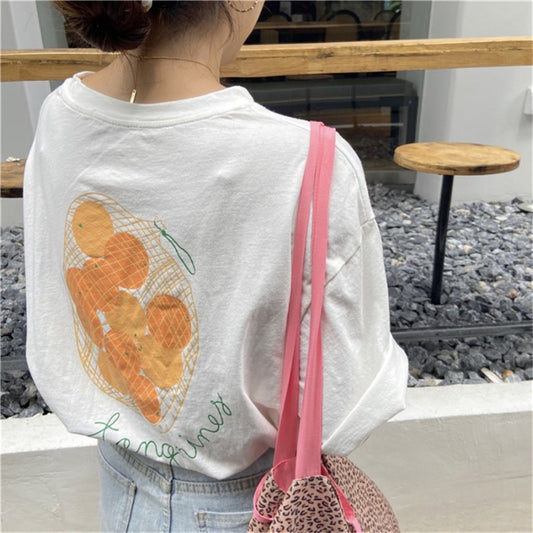 "PINK/WHITE ORANGE PRINT" T-SHIRT UB2358