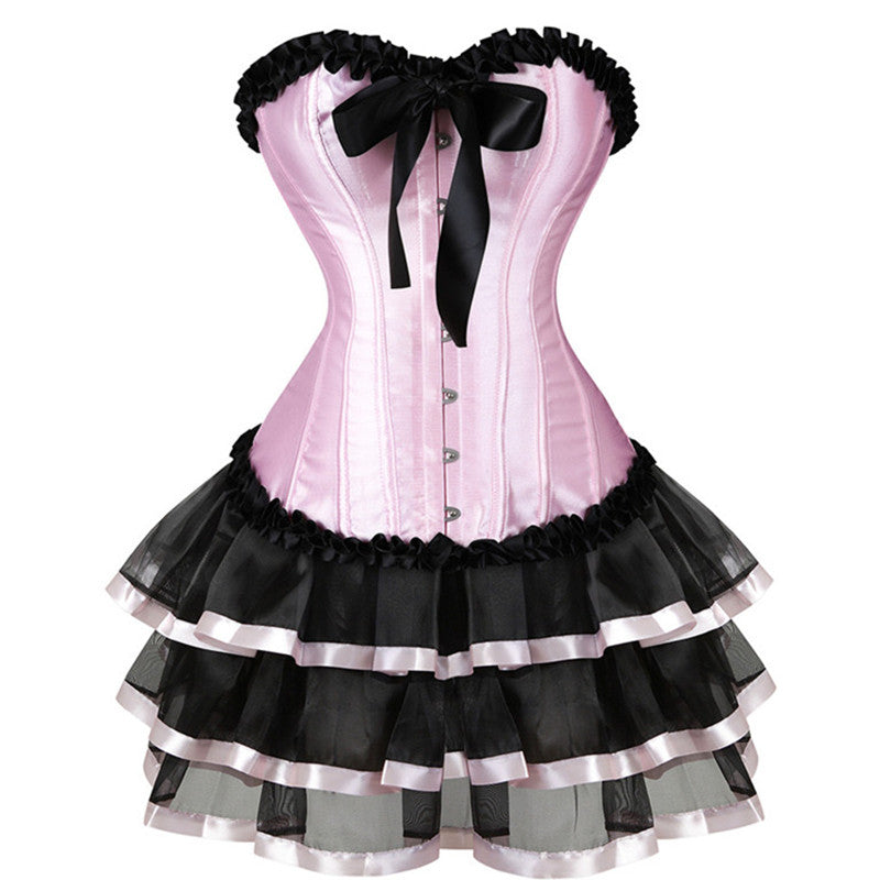 PINK BLACK LACE BUNNY OUTFIT UB2774