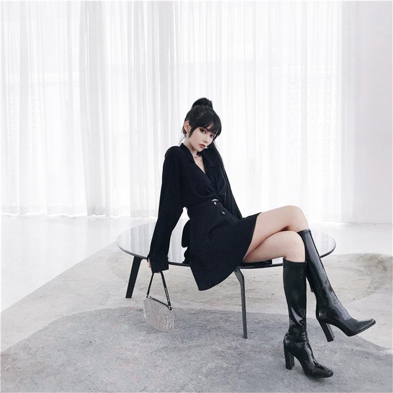 [@_chibikaty] "BLACK TWISTED SHIRT" DRESS N102807