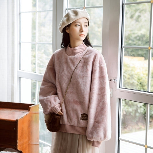 "HALF HIGH COLLAR PLUSH" SWEATSHIRT N111607