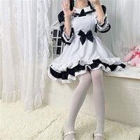 "LOLITA BLACK WHITE BOW LONG SLEEVE MAID" OUTFIT N022409