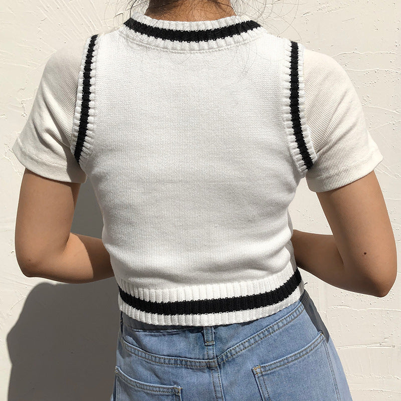 "COW PATTERN SWEATER" VEST N103006