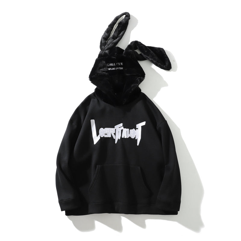 [@grunge_xx] DARK BUNNY EARS HOODIE UB2653