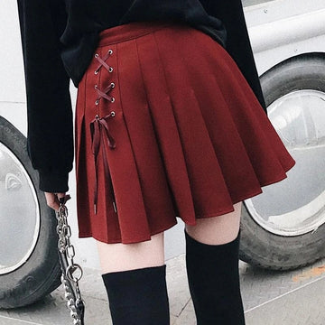 "PURE COLOR TIE PLEATED" SKIRT N102805
