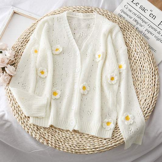 "3D FLOWERS" SWEATER KNIT CARDIGAN S032501
