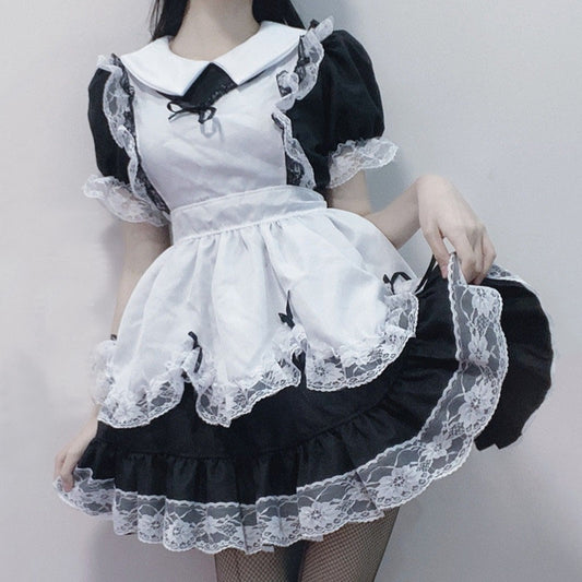 "LOLITA BLACK WHITE LACE BOW MAID" SUIT N050804
