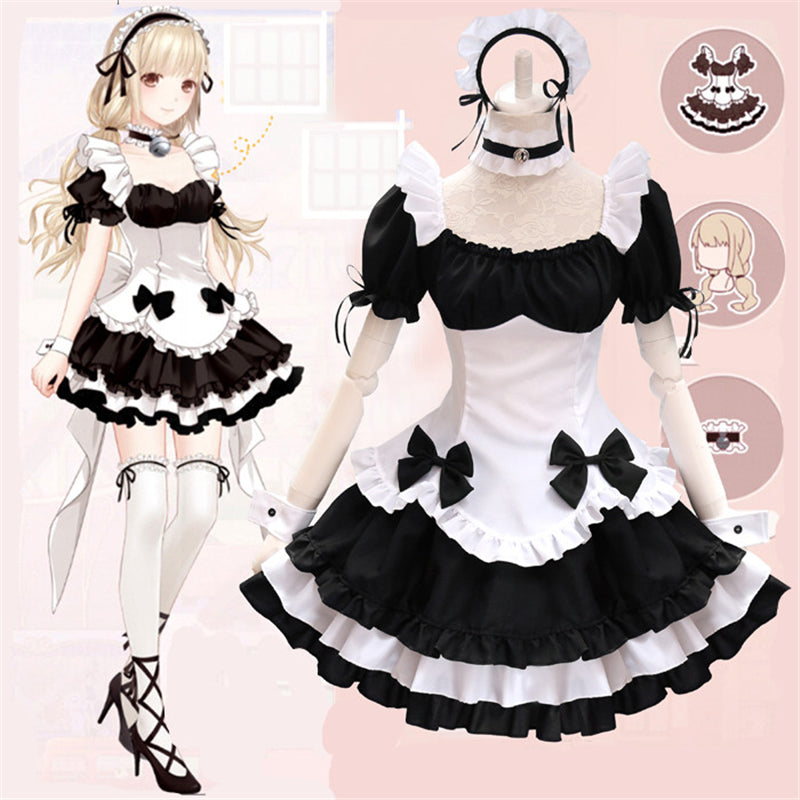 [@cooper_is_dead] "LOLITA BLACK WHITE BOW" MAID OUTFIT N030401