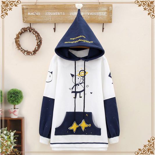 "CUTE CARTOON STAR EMBROIDERY" HOODIE N111105