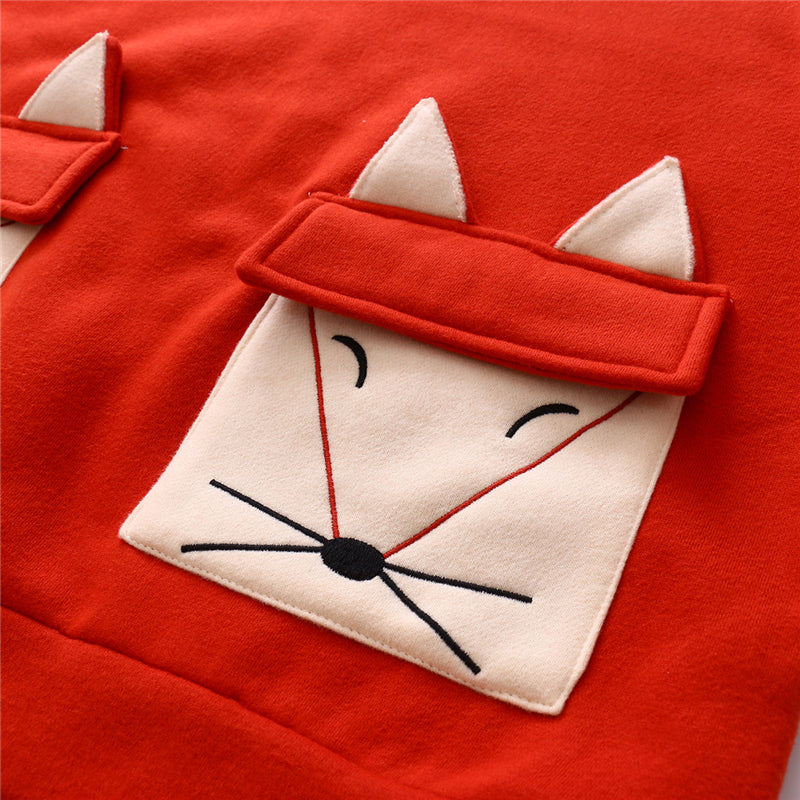 "LITTLE FOX EMBROIDERED" SWEATSHIRT HOODIE N092401