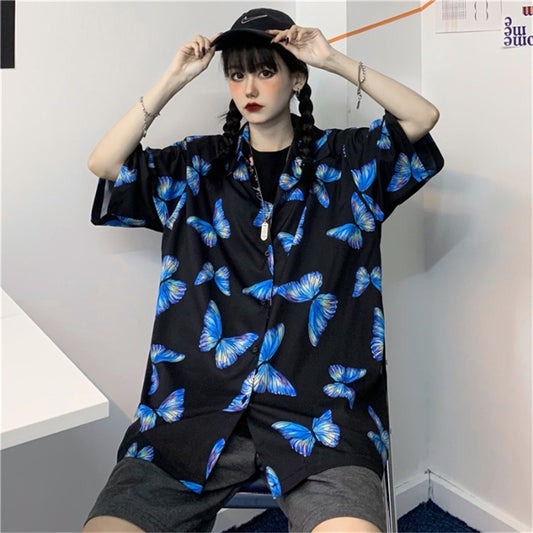 "FULL PRINT BUTTERFLY" SHORT SLEEVE SHIRT N072304