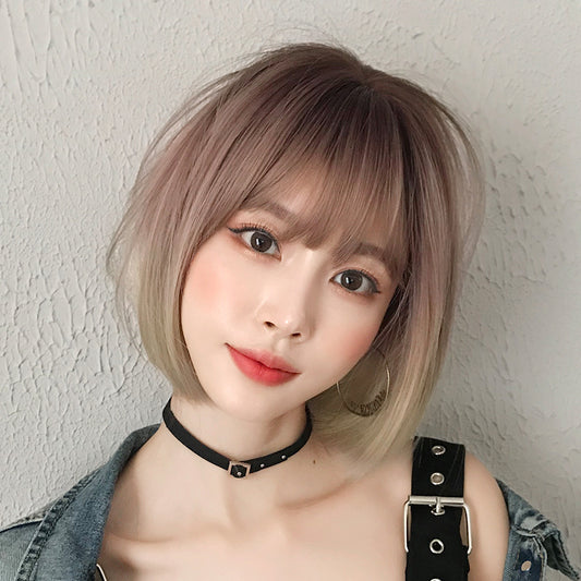 NATURAL BANGS GRADIENT ROSE GOLD SHORT WIG UB2567