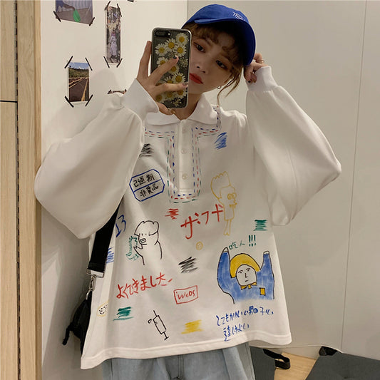 "GRAFFITI LONG SLEEVE POLO" SHIRT N101110