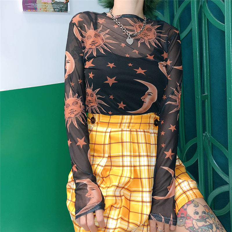 [@lou.von.bright ] “SUN MESH” SHIRT W022205