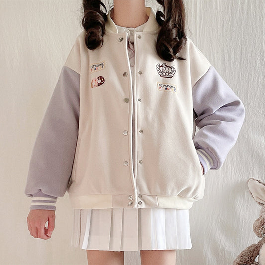 EMBROIDERED BADGE COLOR MATCHING JACKET UB2794