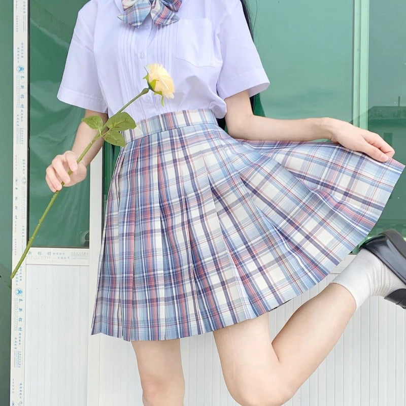 "JK BLUE PURPLE PLAID" SKIRT N051902