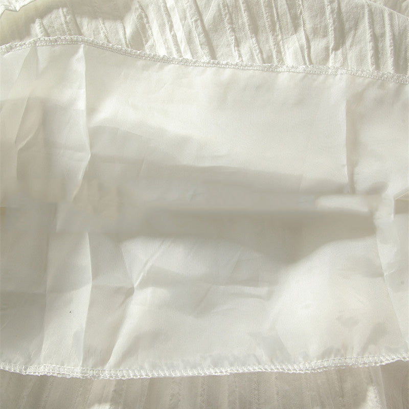 "WHITE FUNGUS COLLAR LONG SLEEVE" DRESS N111206